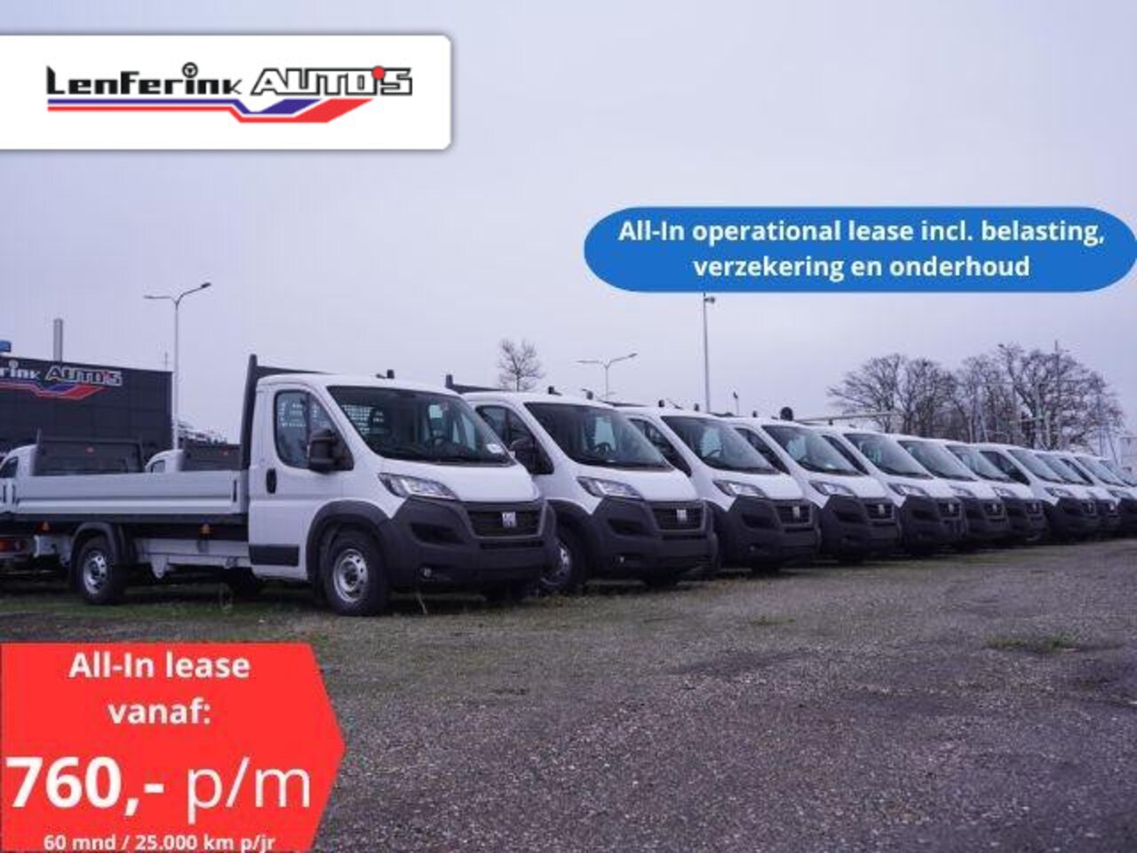 Fiat Ducato - 2.2 MultiJet 140 pk Pick Up ALL-IN Operational Lease, Airco, Cruise Control, 10x Voorraad, - AutoWereld.nl