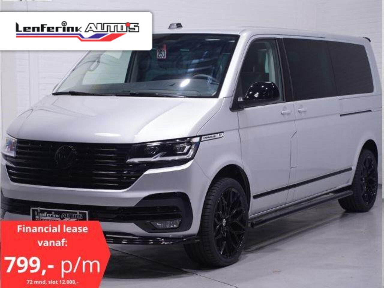 Volkswagen Transporter - 2.0 TDI 204 pk Dubbel Cabine Silver&Black Edition 2x Elek. Schuifdeur, Navi, Adapt. Cruise - AutoWereld.nl