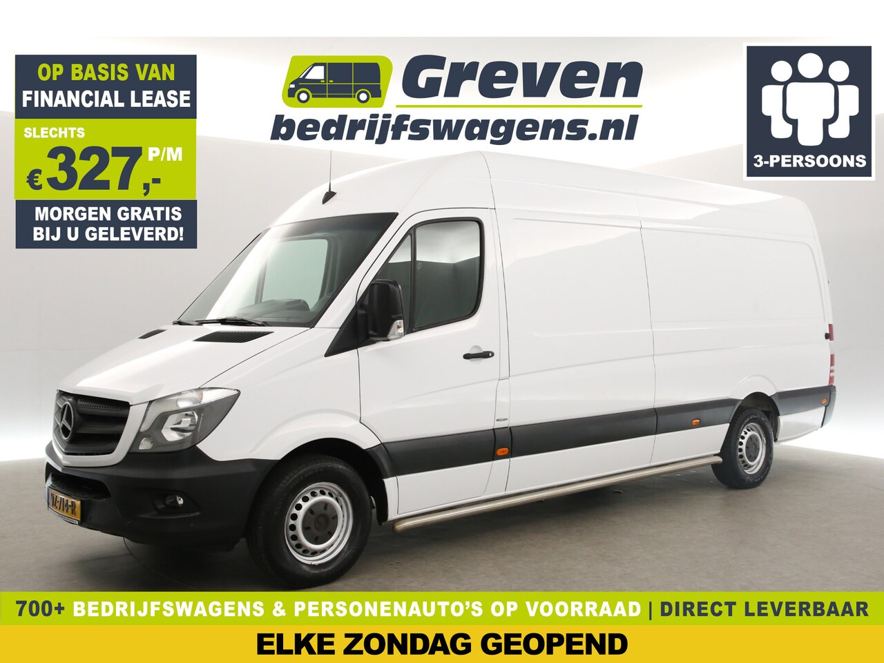 Mercedes-Benz Sprinter - 2.2 CDI L3H2 Airco Cruisecontrol Navigatie PDC 3 Persoons Elektrpakket - AutoWereld.nl