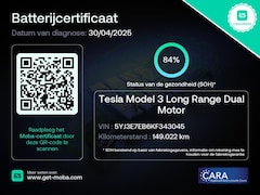 Tesla Model 3 - Long Range AWD 75 kWh 84% SOH Trekhaak (910kg) 19 INCH