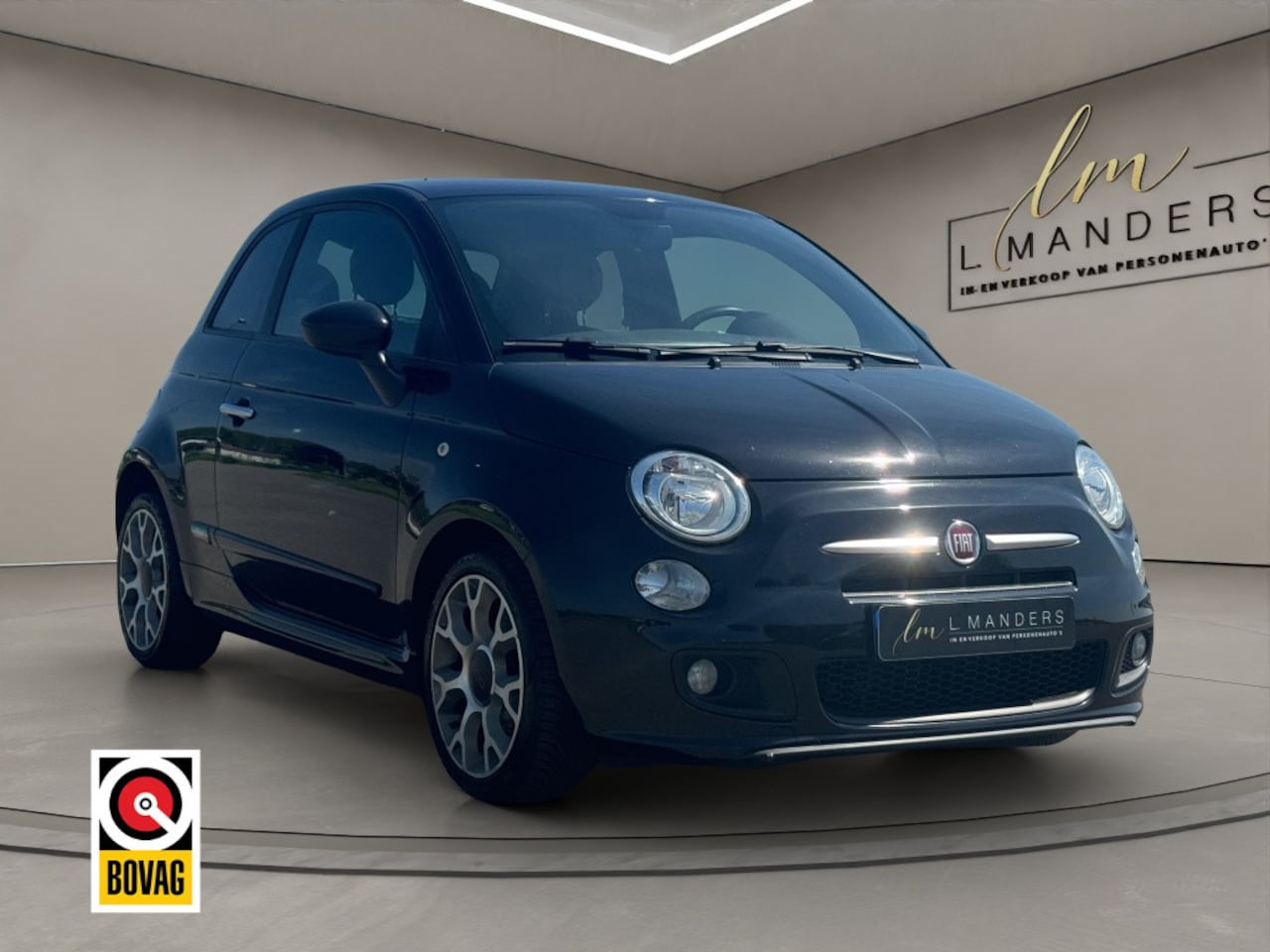Fiat 500 - 0.9 TwinAir Turbo Sport 2013 ZWART | NL | Airco | Leder - AutoWereld.nl