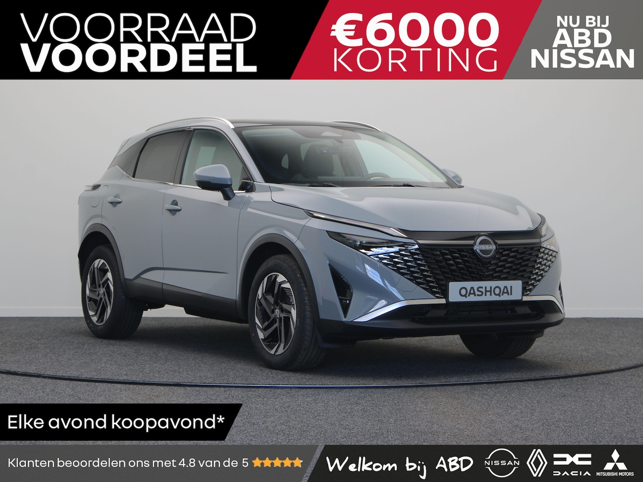 Nissan Qashqai - Nissan N-Connecta + Panoramisch glazen dak + Cold Pack Mild-Hybrid 158 Xtronic | 12.3" TFT - AutoWereld.nl