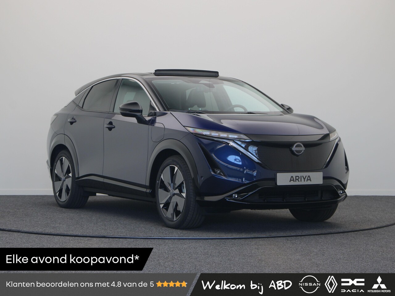 Nissan Ariya - Nissan Evolve 63 kWh + 20" Lichtmetalen velgen & aerocover + 22kW ingebouwde lader 63 kWh - AutoWereld.nl