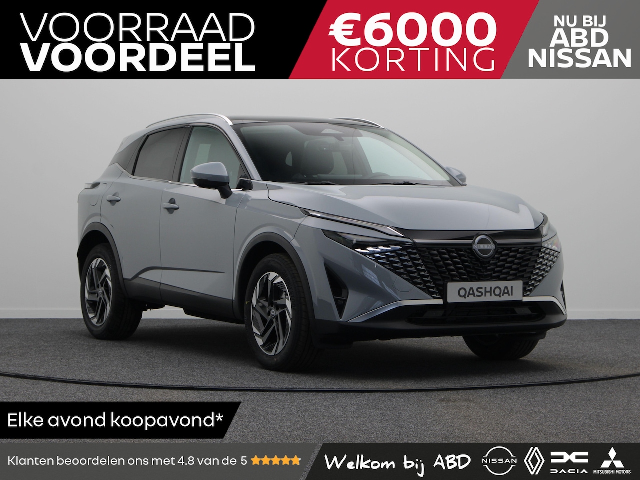 Nissan Qashqai - Nissan N-Connecta + Panoramisch glazen dak + Cold Pack Mild-Hybrid 158 Xtronic | 12.3" TFT - AutoWereld.nl