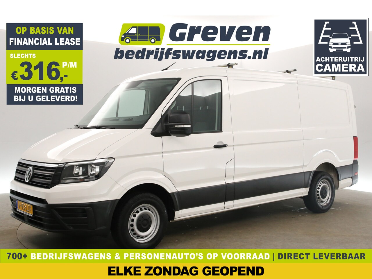Volkswagen Crafter - 30 2.0 TDI L3H2 140PK Airco Camera Cruise Carplay Trekhaak 3 Persoons Elektrpakket - AutoWereld.nl