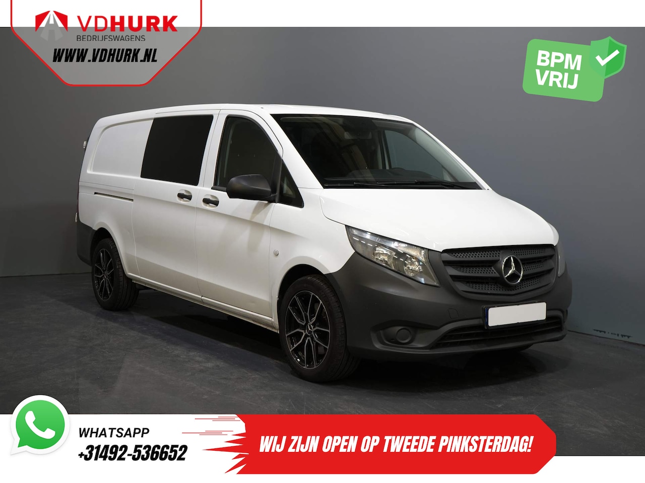 Mercedes-Benz Vito - 114 CDI Aut. L3 XL BPM VRIJ! 2x Schuifdeur/ LMV/ Cruise/ Airco/ Trekhaak - AutoWereld.nl