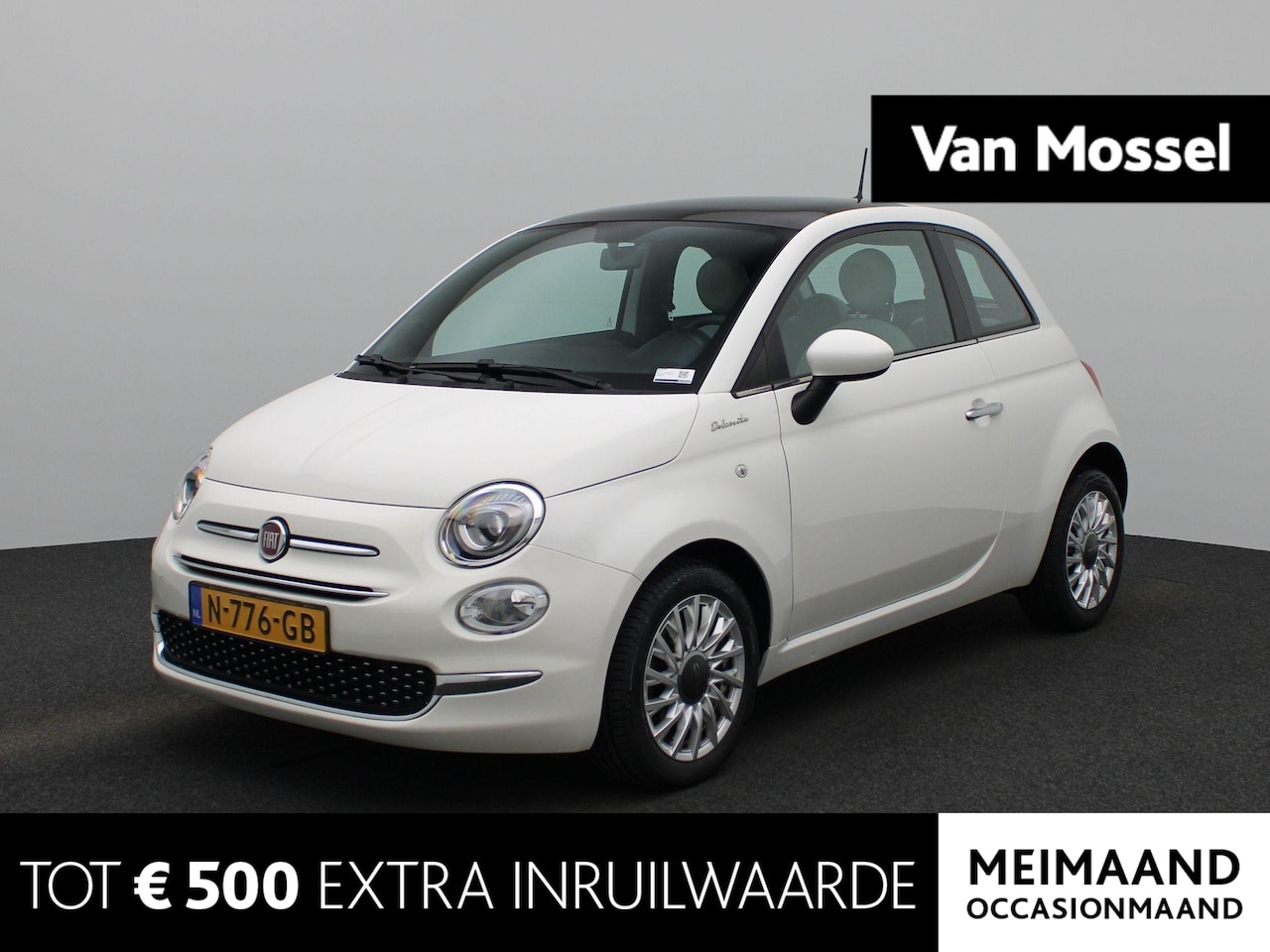 Fiat 500 - 1.0 Hybrid Dolcevita DAB RADIO | MEDIA SCHERM | PANORAMADAK | HALF LEER | AIRCO | - AutoWereld.nl