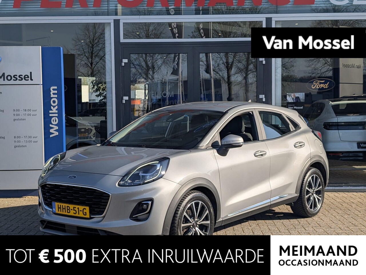 Ford Puma - 1.0 EcoBoost Hybrid Titanium | LMV | AIRCO | NAVIGATIE | SOLAR SILVER | - AutoWereld.nl