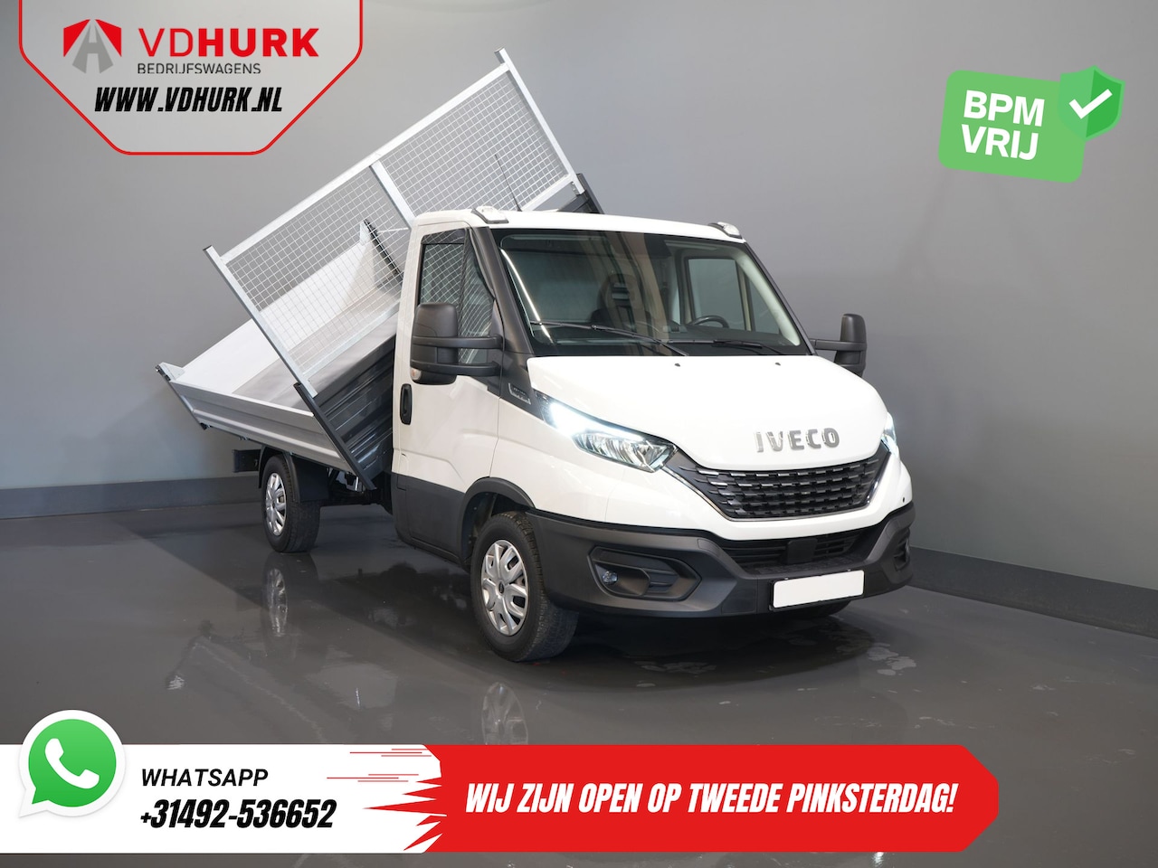 Iveco Daily - 35S16V 2.3 160 pk Aut. ZF 3 Zijde Kipper BPM VRIJ! 3.5t Trekverm./ LED/ Gev.Stoel/ Climate - AutoWereld.nl