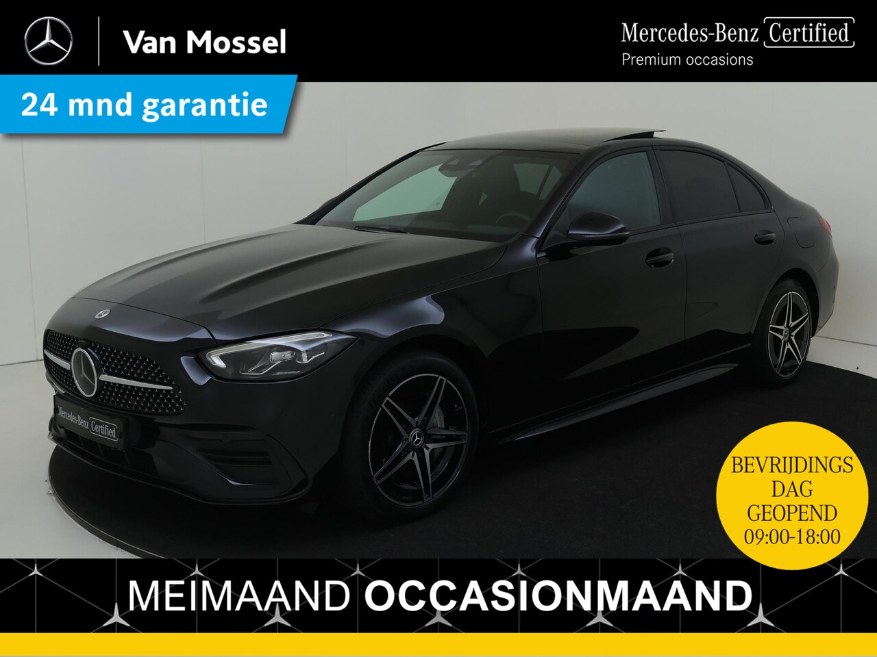 Mercedes-Benz C-klasse - 300 e AMG Line / Stoelverwarming / 360Graden-Camera / Night-Pakket / Panaroma-schuifdak / - AutoWereld.nl