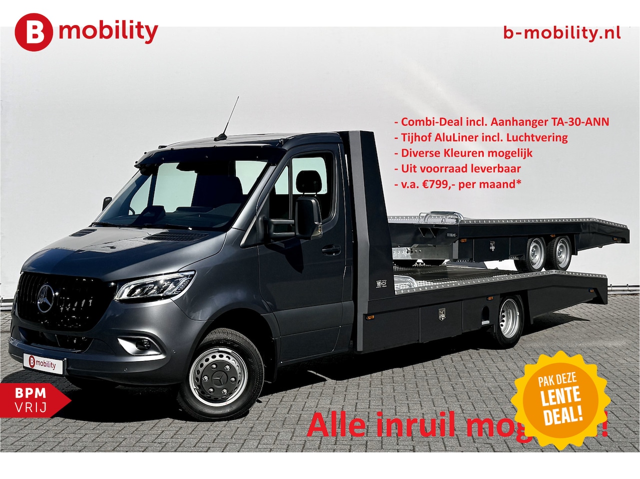 Mercedes-Benz Sprinter - 519 CDI Tijhof AluLiner + Aanhanger Luchtvering NEU! MJ.2025 Autotransporter/ Oprijwagen | - AutoWereld.nl