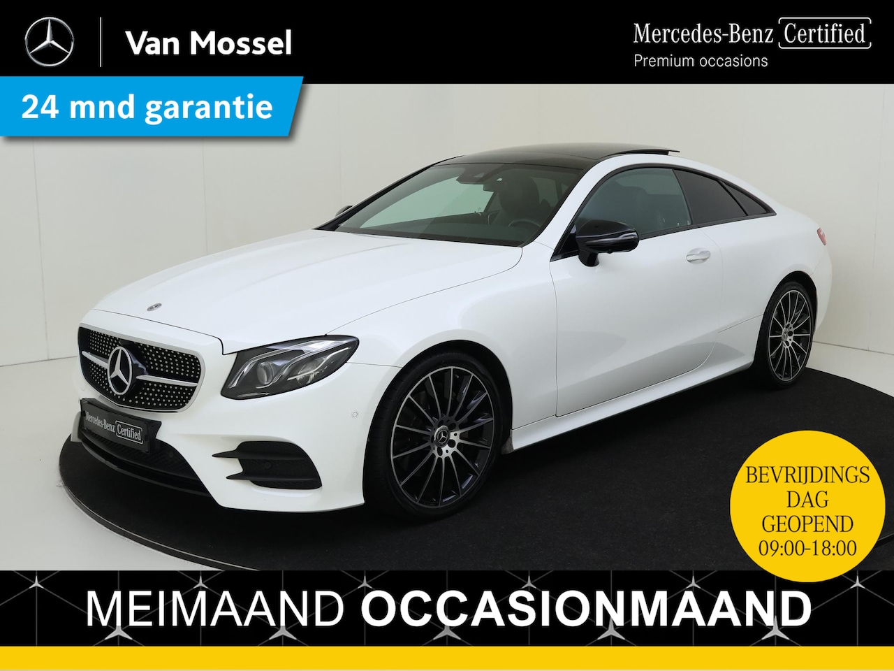 Mercedes-Benz E-klasse Coupé - 200 Premium Plus AMG /Panoramadak / Night pakket/ 20 Inch / Burmester /Memory stoelen - AutoWereld.nl