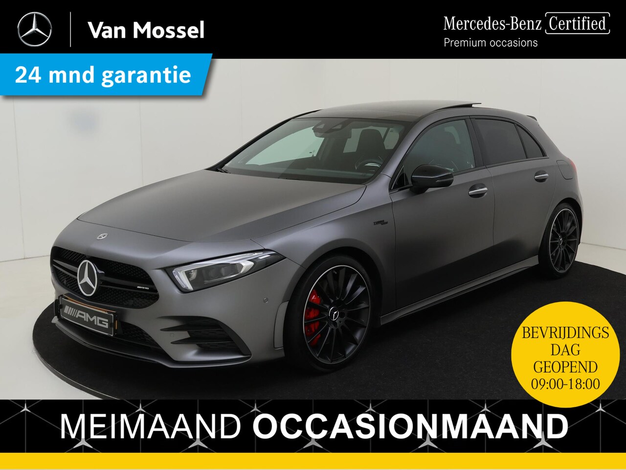 Mercedes-Benz A-klasse - A35 AMG 4MATIC Night Pakket 1+2 / Performance Stoelen/ Burmester/ Front PPF / Panoramadak - AutoWereld.nl