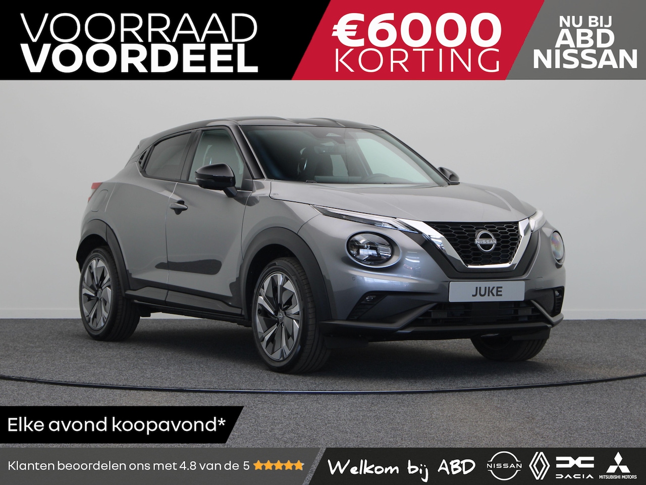 Nissan Juke - Nissan Tekna + 19'' Lichtmetalen Velgen + Sound & Ride Pack + Two Tone DIG-T 114 | 19'' li - AutoWereld.nl