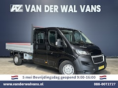 Peugeot Boxer - 2.2 BlueHDi 140pk RIJKLAAR Pick up Dubbele cabine open laadbak Euro6 Airco | 7-Zits | Blue