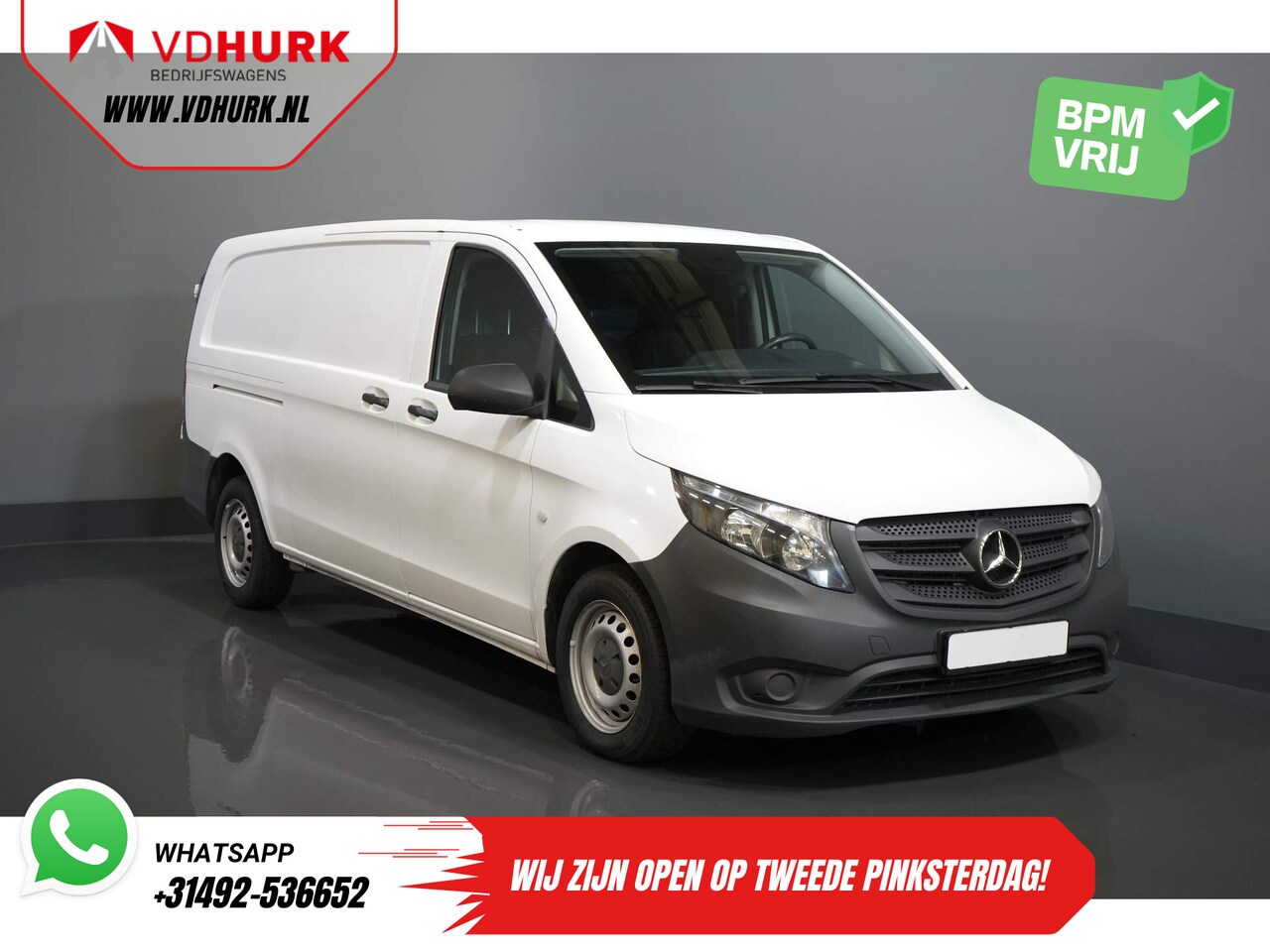 Mercedes-Benz Vito - 114 CDI Aut. L3 343 XL EURO6 BPM VRIJ! Standverw./ Stoelverw./ Cruise/ Camera/ Airco - AutoWereld.nl