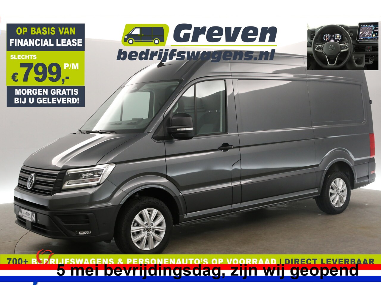Volkswagen Crafter - 2.0 TDI DSG HIGHLINE EXCLUSIVE L3H3 | FACELIFT MODEL | BPM VRIJ | NIEUW 3000KG TREKHAAK VI - AutoWereld.nl