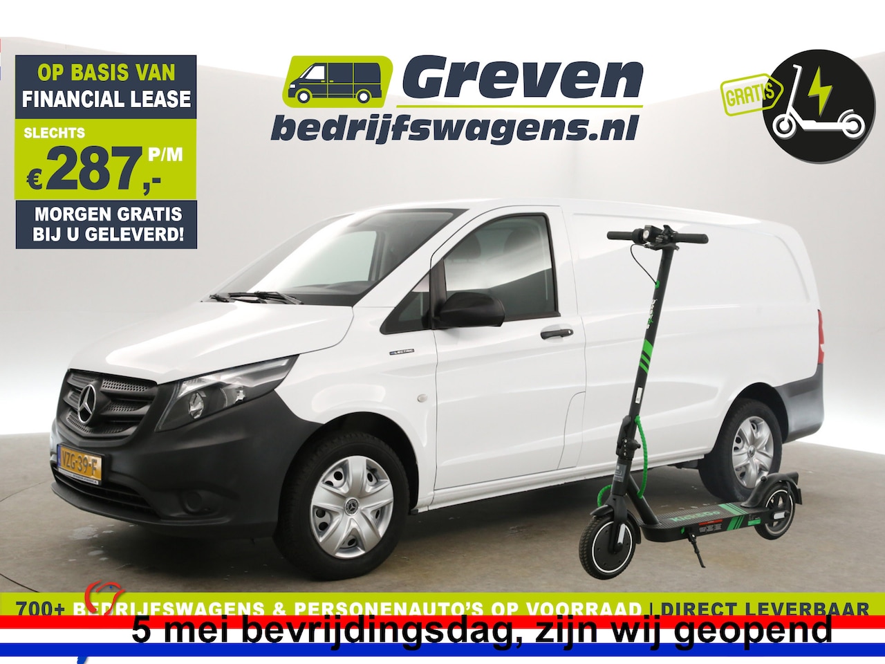 Mercedes-Benz eVito - Lang 41 kWh | GRATIS E-Step! | Elektrisch | EMISSIEVRIJE ZONE | Airco Camera Stoelverw. El - AutoWereld.nl