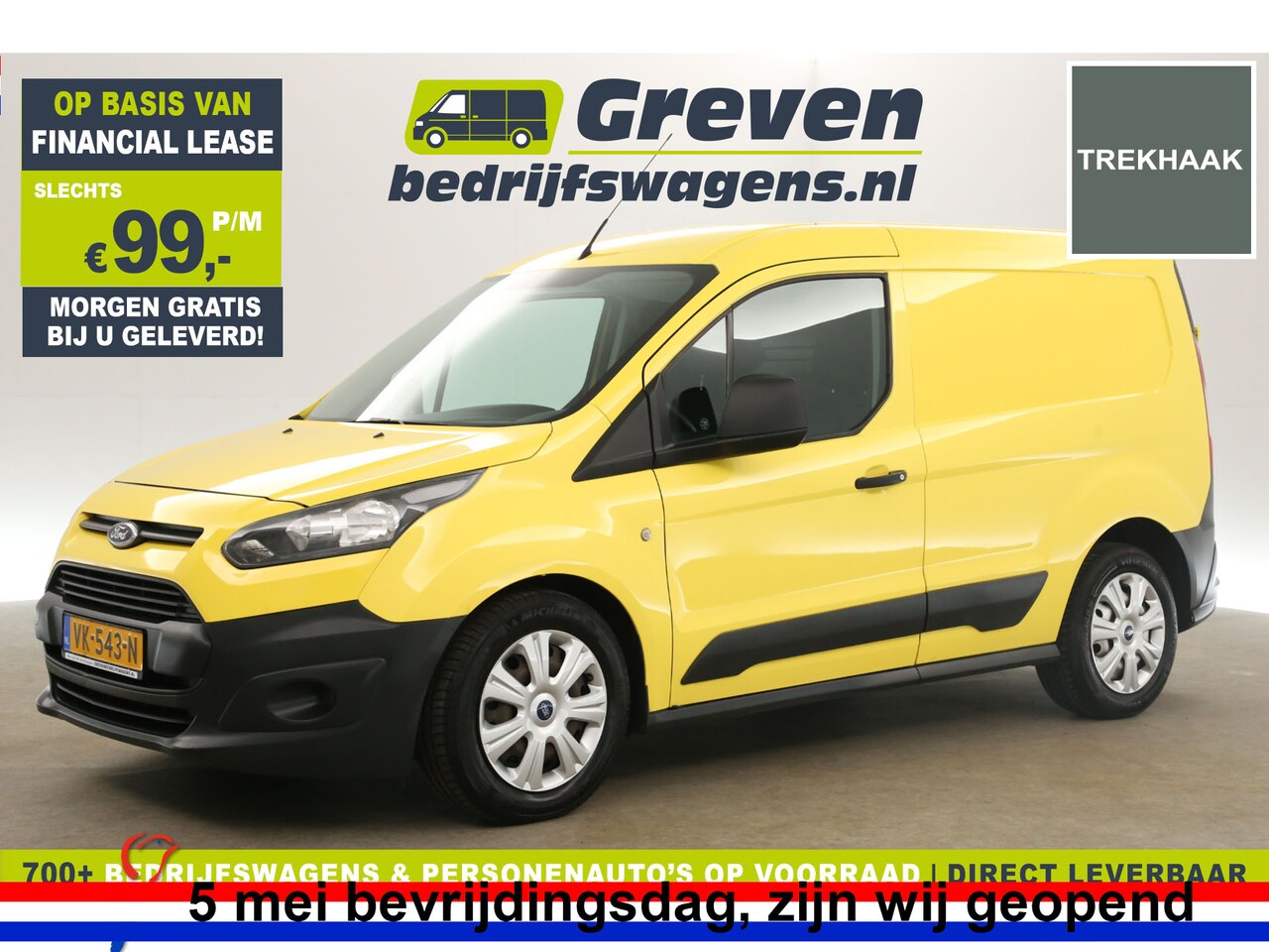 Ford Transit Connect - 1.6 TDCI L1H1 Airco Cruise Parkeersensoren Elektrpakket Schuifdeur Trekhaak - AutoWereld.nl