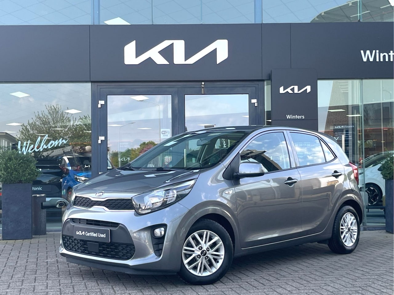 Kia Picanto - 1.0 DPi DynamicLine 5-Drs Airco Cr.Control+Limiter SmartLink-Navi Camera+BT+USB 14"LMV Tot - AutoWereld.nl