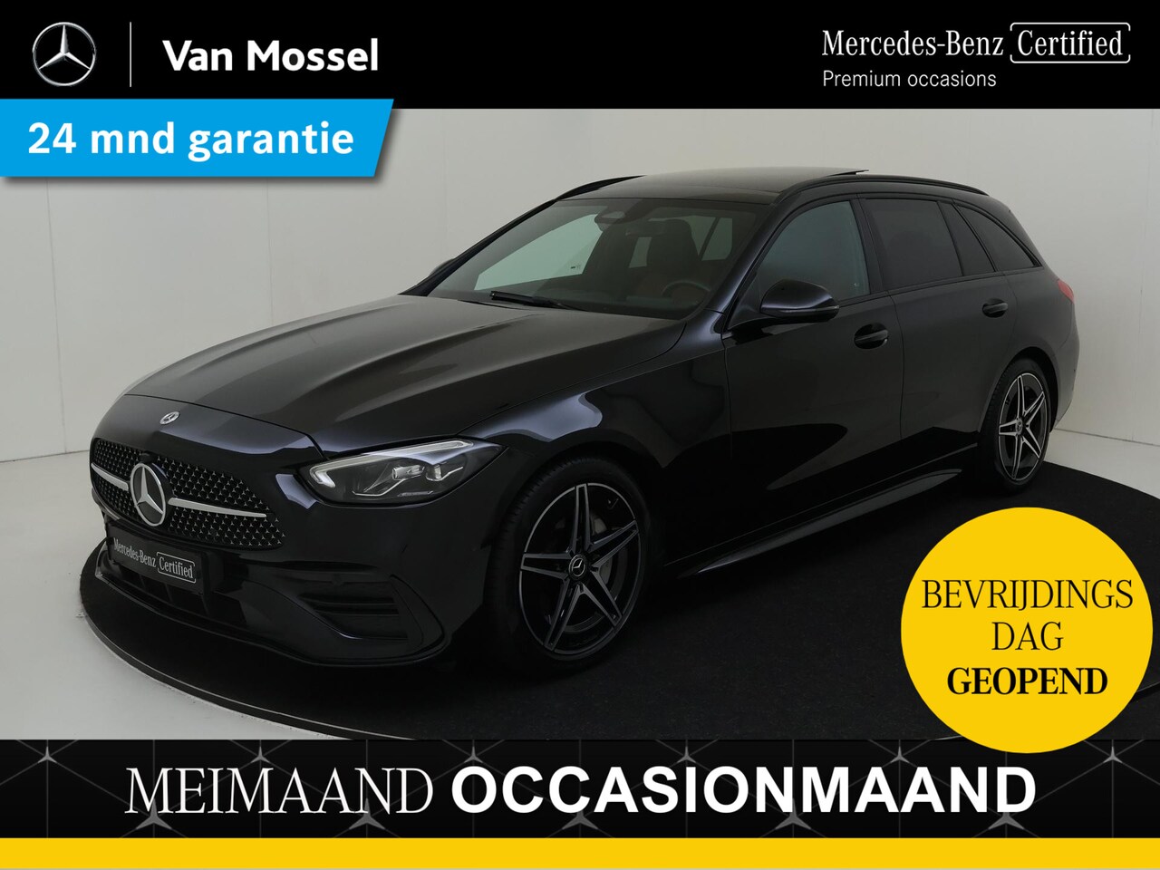 Mercedes-Benz C-klasse Estate - 180 AMG Line / Stoelverwarming / Achteruitrijcamera / Panaroma-schuifdak / Night-Pakket / - AutoWereld.nl