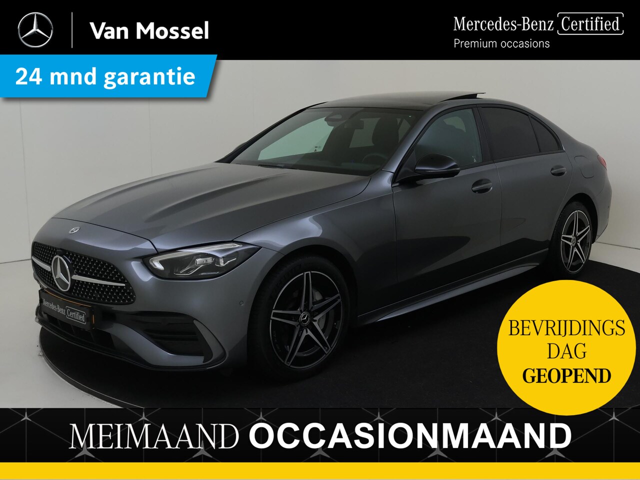 Mercedes-Benz C-klasse - 300 e AMG Line / Stoelverwarming / Achteruitrijcamera / Panaroma-schuifdak / Night-Pakket - AutoWereld.nl