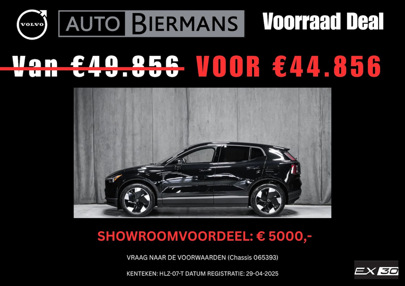 Volvo EX30 - Single Motor Ext.Range Ultra | Onyx Black metallic | Extra getint glas achter | SHOWROOM V - AutoWereld.nl