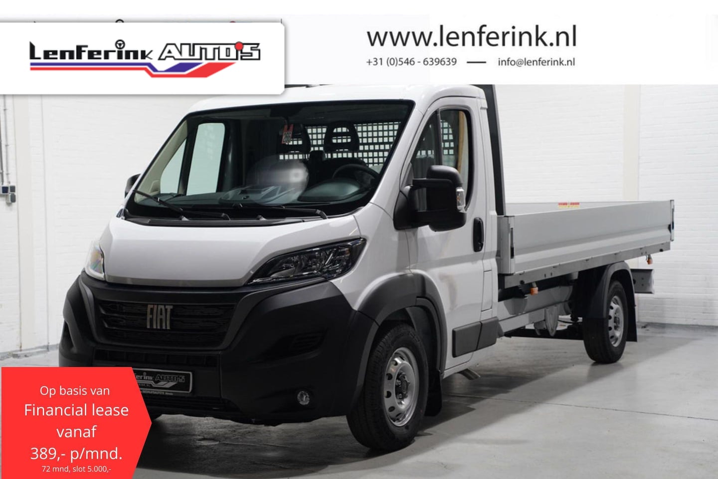 Fiat Ducato - 2.2 MJet 140 pk L4 Pick Up / Open Laadbak va 389,- p/mnd, Airco, Cruise Control, 3-Zits, L - AutoWereld.nl
