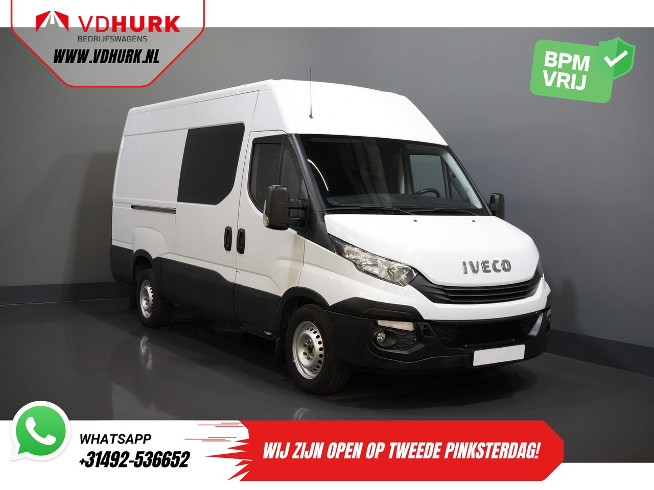 Iveco Daily - 35S16V 2.3 L3H2 155 pk Aut. DC Dubbel cabine BPM VRIJ! 3.5T trekverm./ Climate/ Cruise/ Ca - AutoWereld.nl