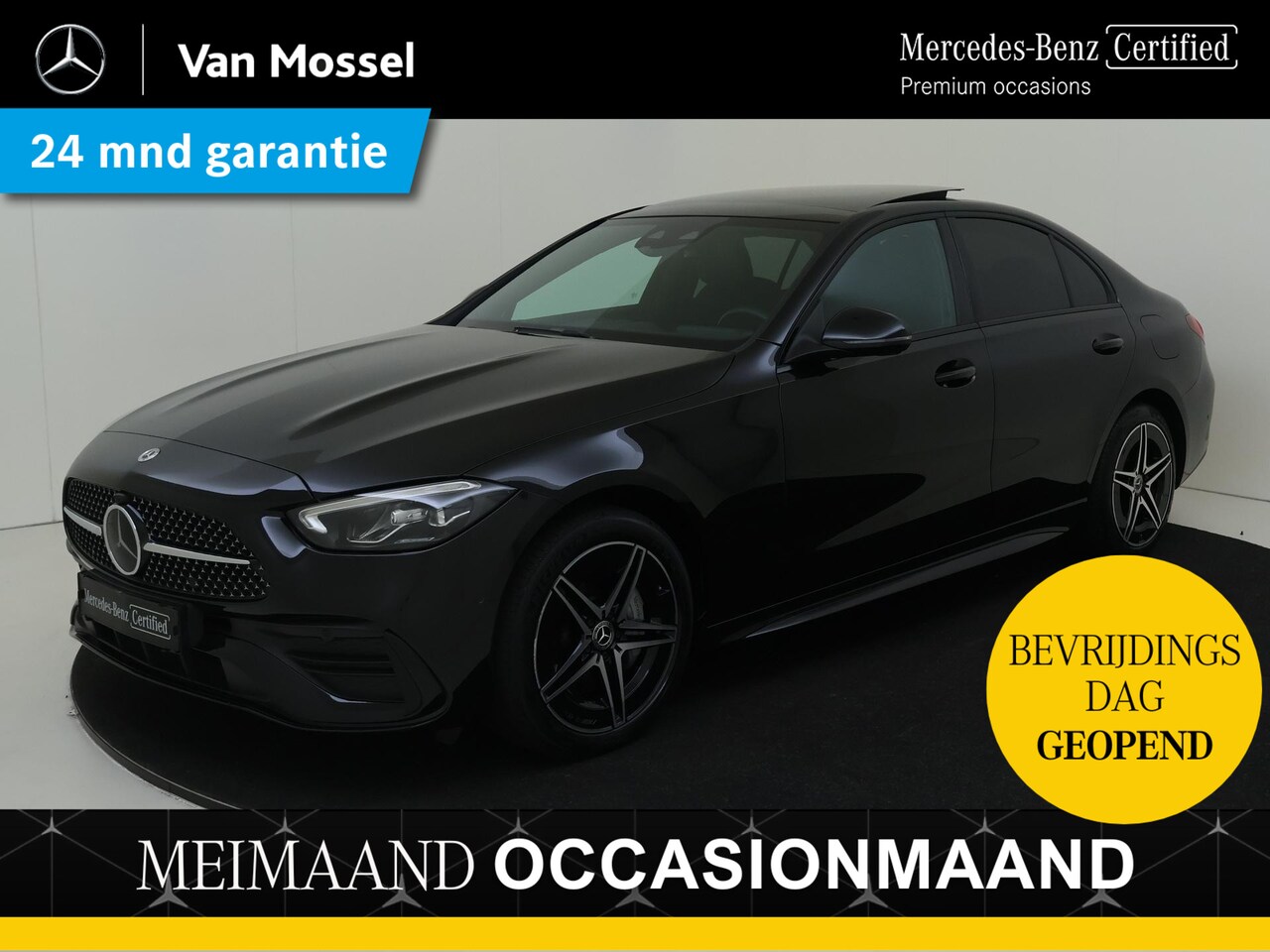 Mercedes-Benz C-klasse - 300 e AMG Line / Stoelverwarming / 360Graden-Camera / Night-Pakket / Panaroma-schuifdak / - AutoWereld.nl