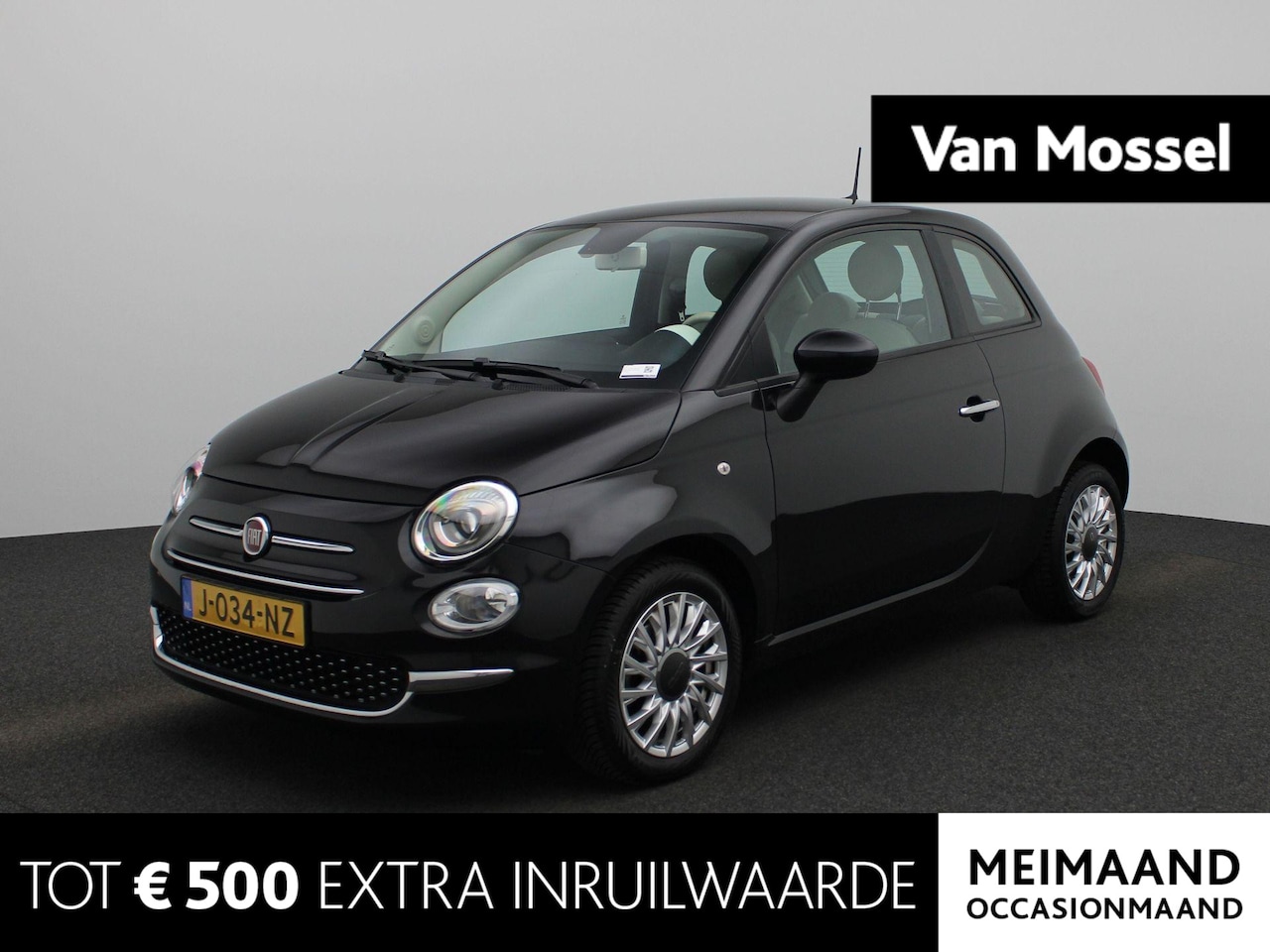 Fiat 500 - 1.0 Hybrid Lounge NAVIGATIE | AIRCO | CRUISE | ELEKTRISCHE RAMEN | DAB | HYBRIDE | LICHTME - AutoWereld.nl