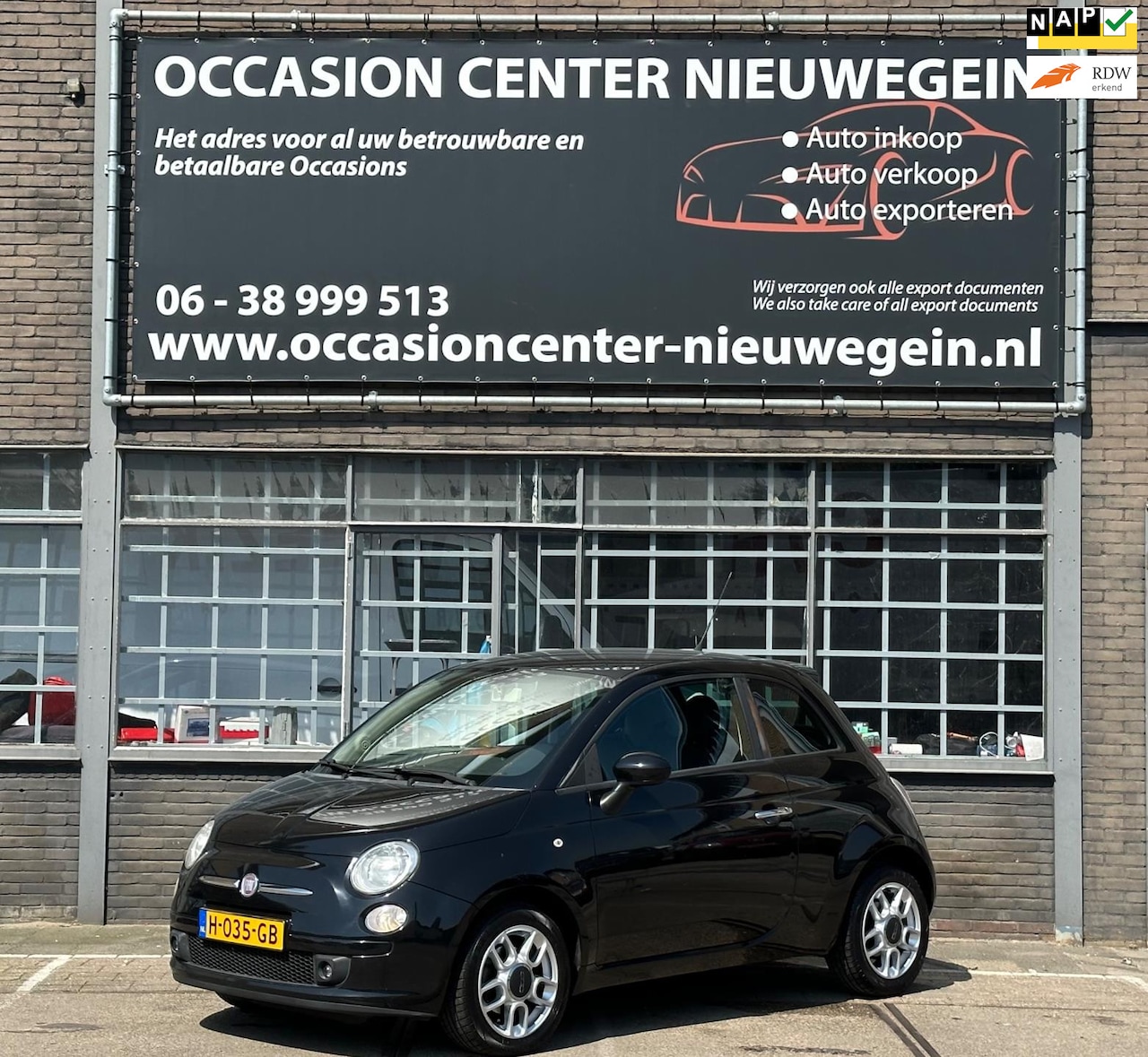 Fiat 500 - 1.4-16V Pop 2009 Zwart Sport Airco/148DKM NAP/PMV! - AutoWereld.nl