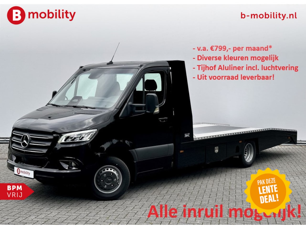 Mercedes-Benz Sprinter - 519 CDI Tijhof AluLiner Luchtvering NIEUW! MJ.2025 Autotransporter/ Oprijwagen | Lier | 3- - AutoWereld.nl