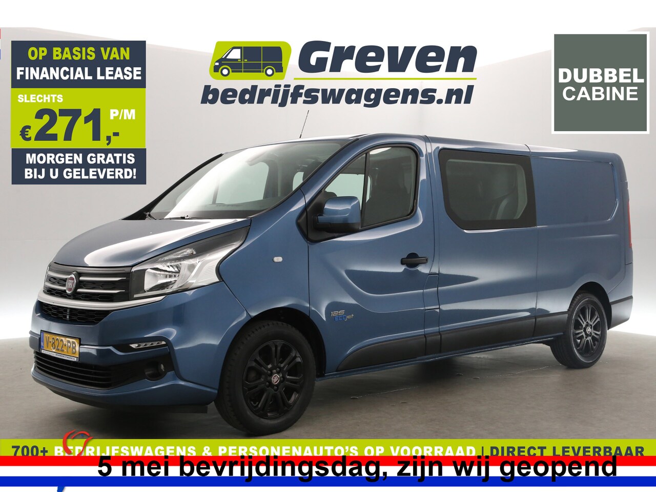 Fiat Talento - 1.6 EcoJet L2H1 Dubbele Cabine Airco Cruise Camera 5 Persoons Navi PDC 17"LMV Trekhaak - AutoWereld.nl