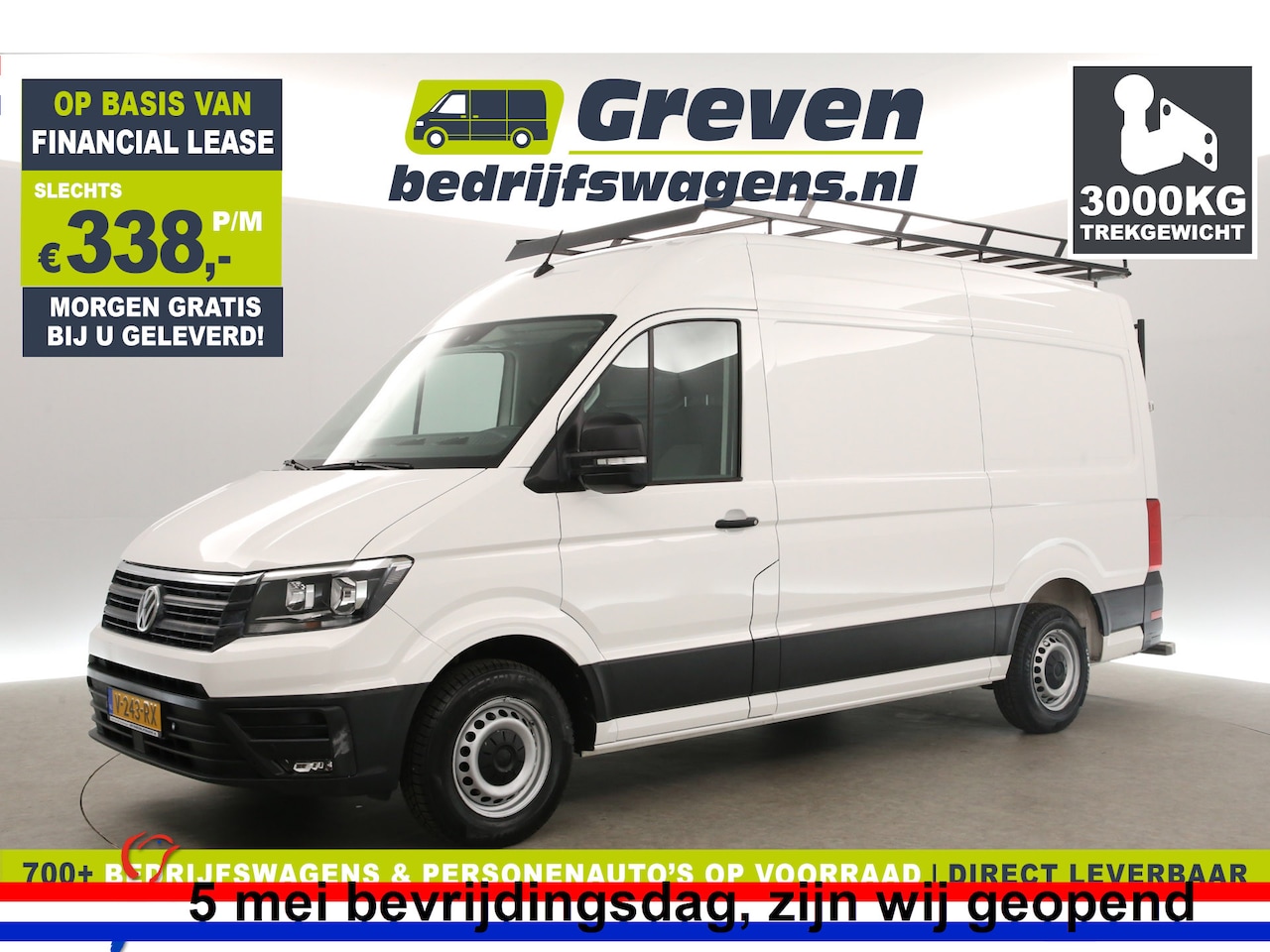 Volkswagen Crafter - 35 2.0 TDI L3H3 140PK | 3000KG Trekgew. Airco Cruise Carplay Navigatie PDC Imperiaal Elekt - AutoWereld.nl