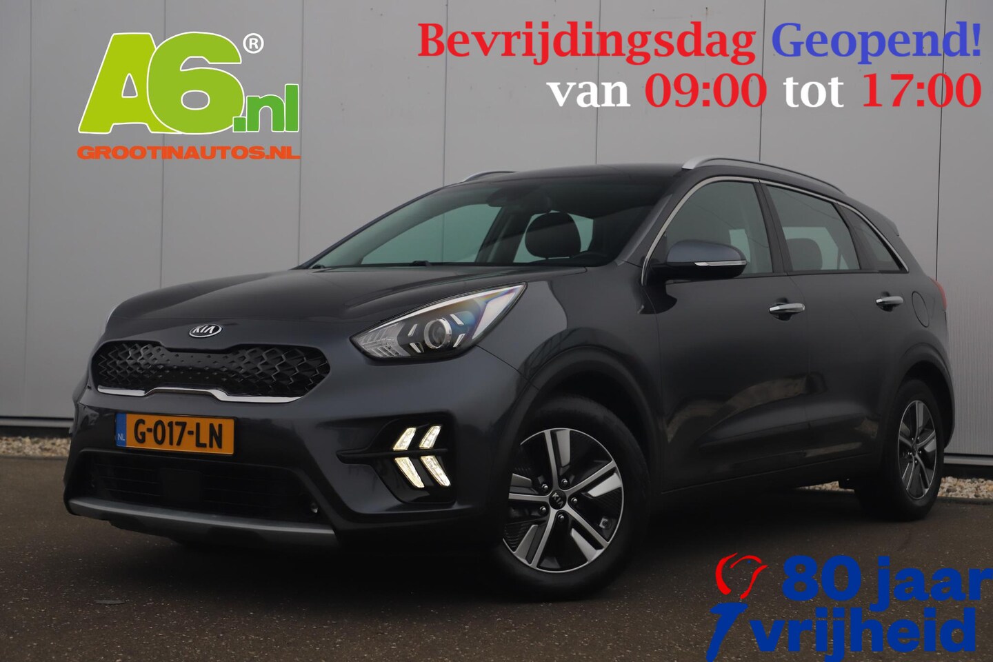 Kia Niro - 1.6 GDi Hybrid DynamicLine 140PK Automaat Half Leder Navigatie Camera Adaptive Cruise Clim - AutoWereld.nl