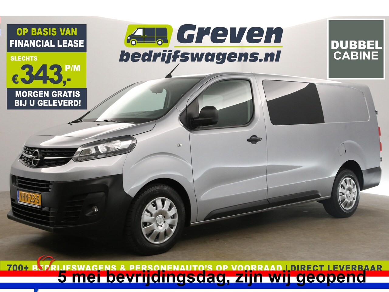 Opel Vivaro - 2.0 CDTI L3H1 Dubbele Cabine 5 Persoons 360Camera Airco Cruise Carplay Navi PDC Trekhaak - AutoWereld.nl