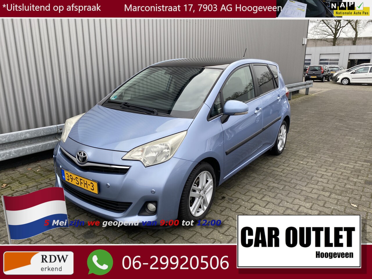 Toyota Verso S - 1.3 VVT-i Dynamic AUTOMAAT, Clima, Keyless, CC, PDC v/a & Cam, Pano, LM, Trekh, – Inruil M - AutoWereld.nl