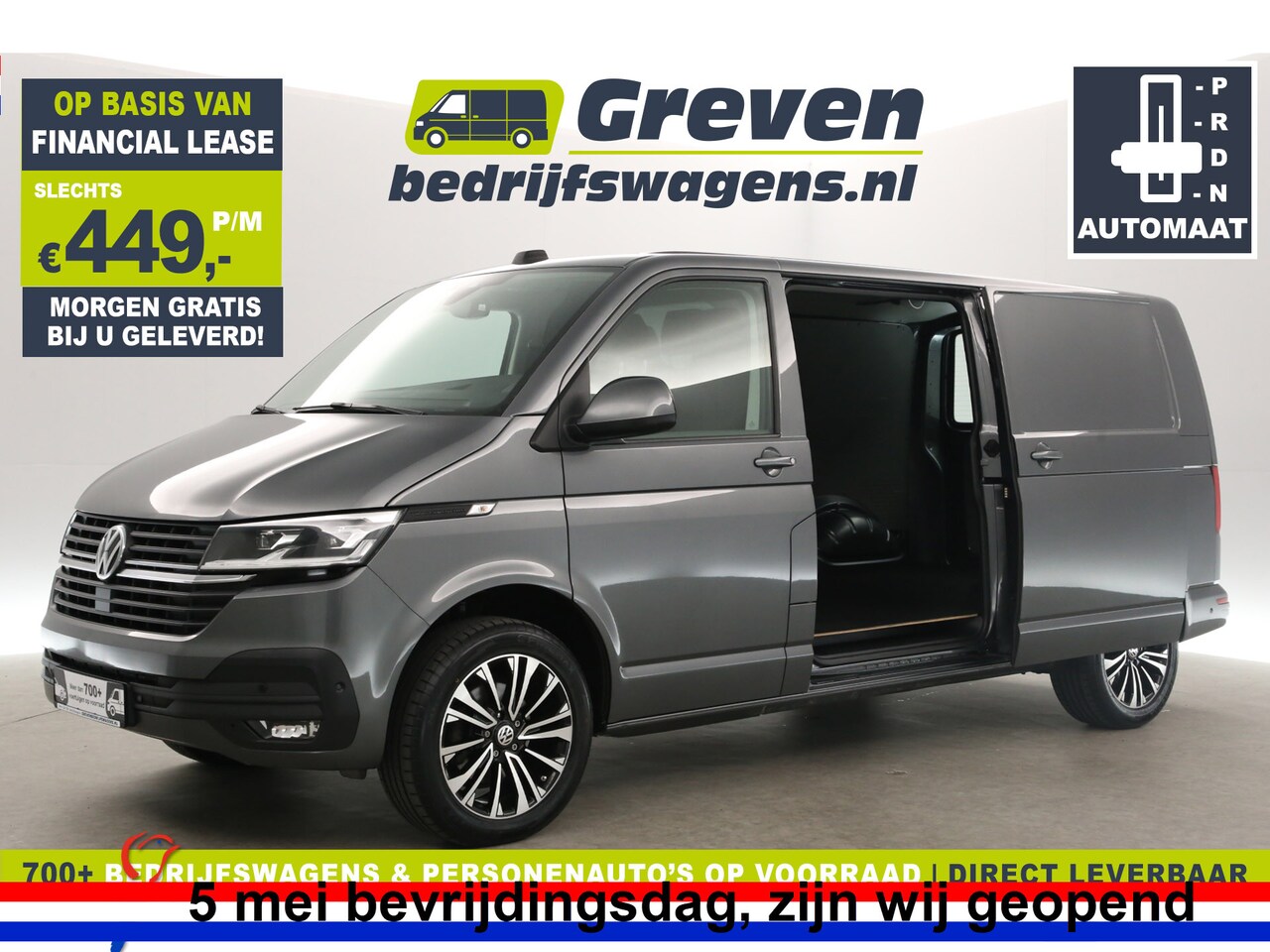 Volkswagen Transporter - 2.0 TDI L2H1 DSG Automaat 150PK 2xSchuifdeur Airco Camera Carplay Cruise Trekhaak Navi PDC - AutoWereld.nl