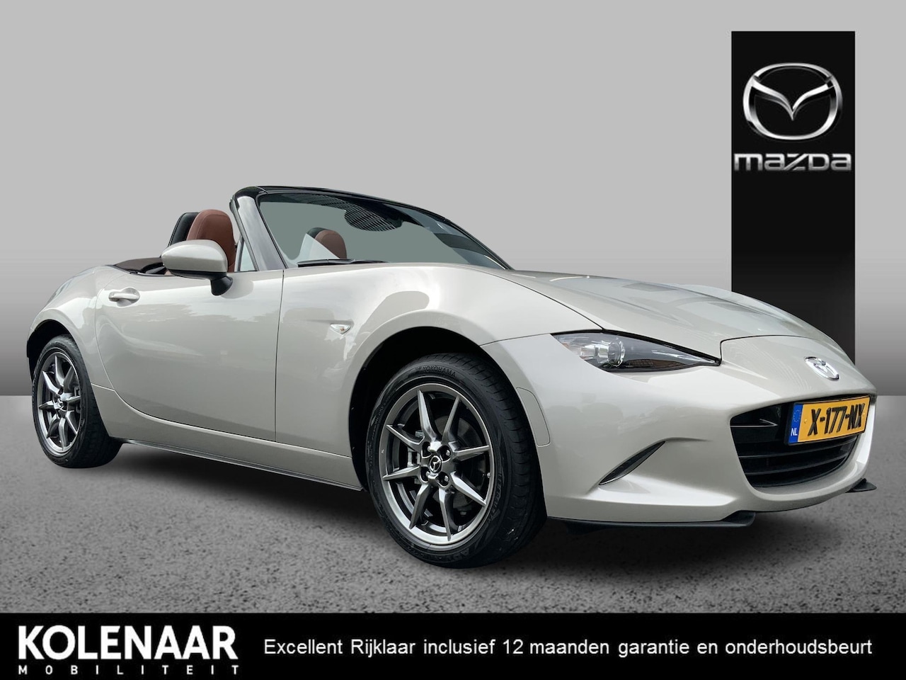 Mazda MX-5 - 1.5 Sky-G 132 Kazari /Beige Softtop/Tan Nappa Leder/Blind Spot/Adaptive LED - AutoWereld.nl