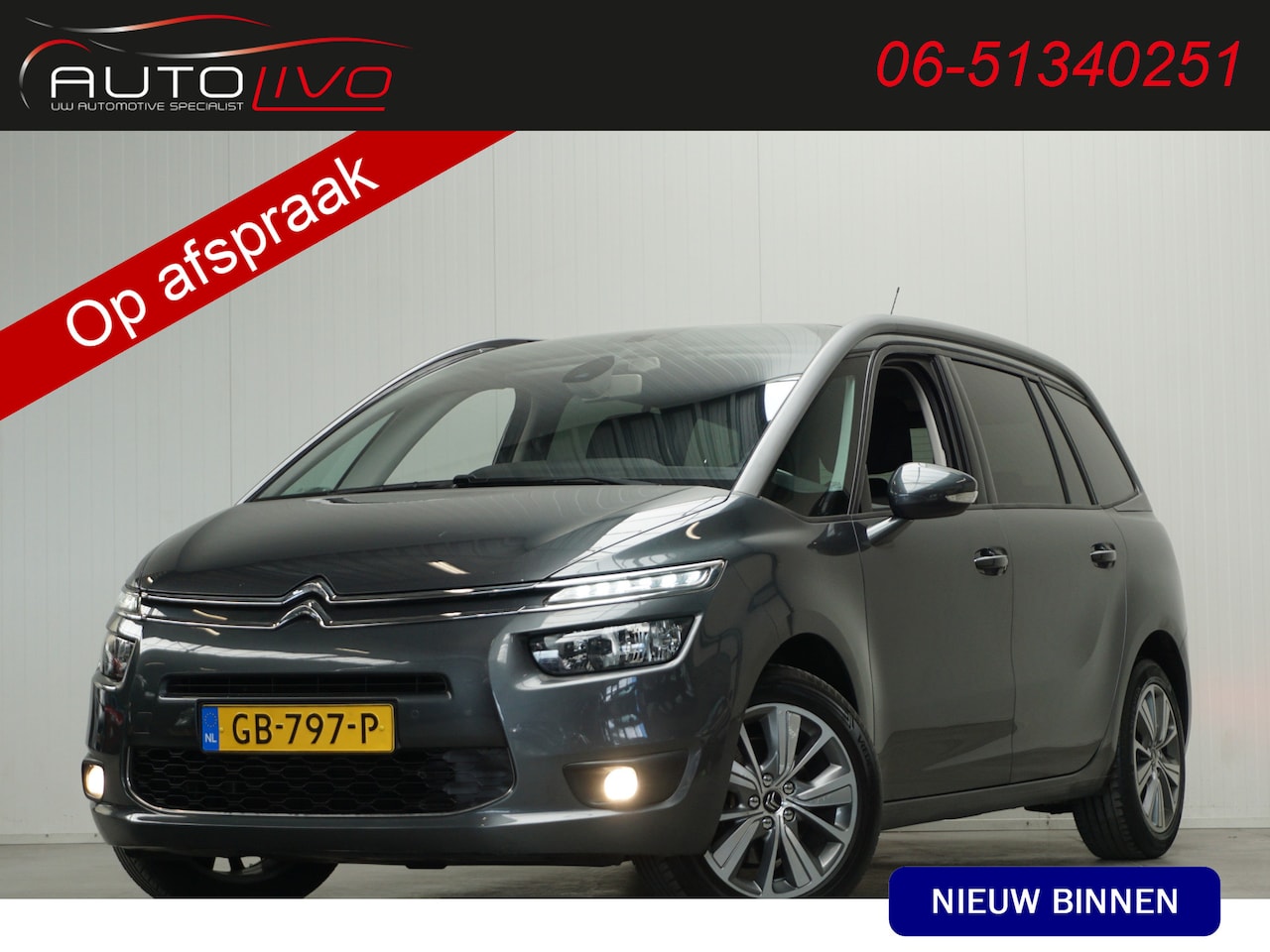 Citroën Grand C4 Picasso - 1.6 e-THP Intensive AUTOMAAT! 165 PK! MASSAGE NAVI CLIMA PDC CRUISE CAMERA TREKHAAK etc. - AutoWereld.nl