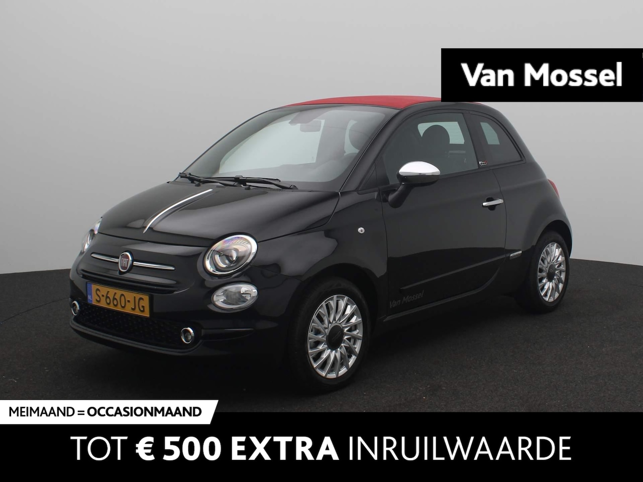 Fiat 500 C - 1.0 Hybrid Club | Carplay | Parkeersensoren | Airco | 15"Lichtmetalen velgen | - AutoWereld.nl
