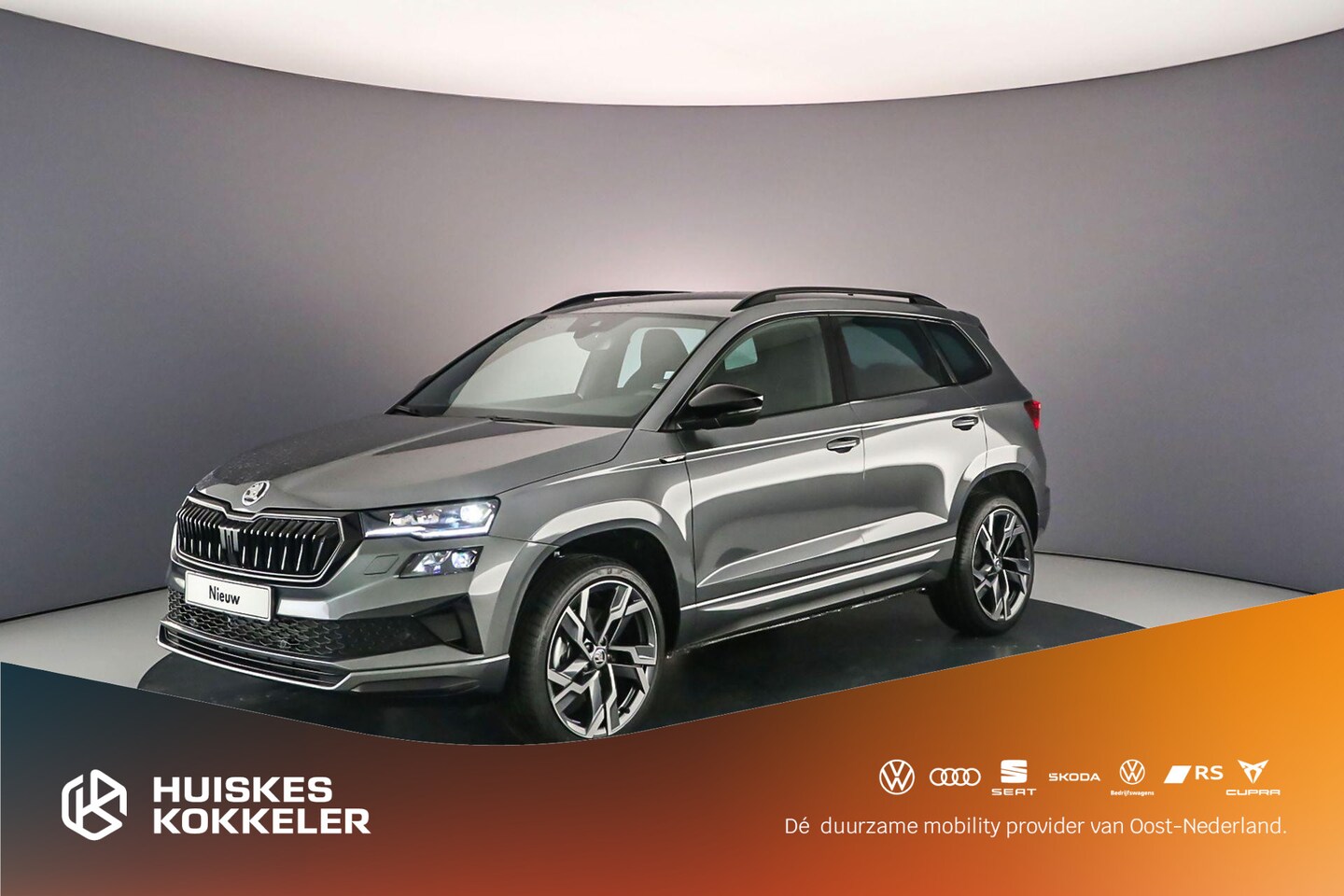 Skoda Karoq - Sportline Business 1.5 TSI 150pk DSG Automaat Trekhaak, Adaptive cruise control, Elektrisc - AutoWereld.nl