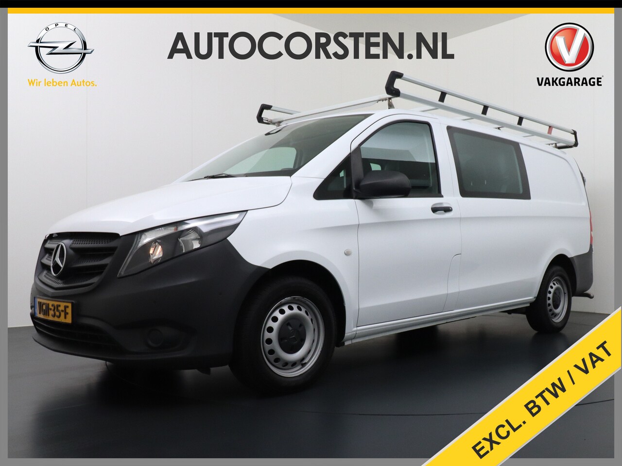 Mercedes-Benz Vito - 114CDI Automaat Lang Dubbele Cabine 6-Persoons Airco Navi Camera Pdc Bluetooth Cruise Cont - AutoWereld.nl