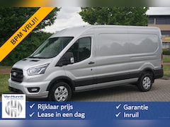 Ford Transit - 350L L3H2 Limited AUT-8 165PK BPM VRIJ Navi, Adap. Cruise, 360° Cam, Trekhaak, Xenon NR. K