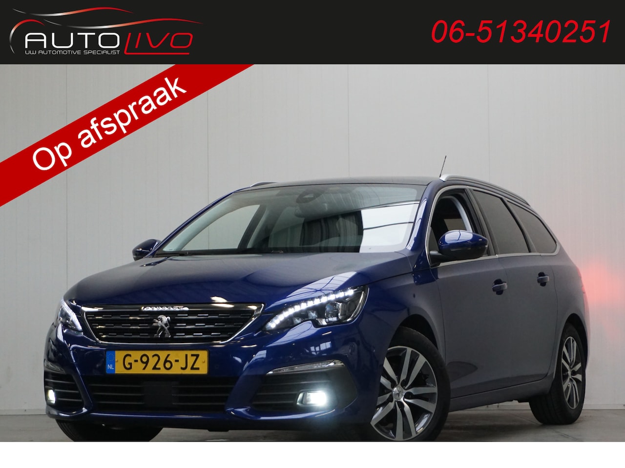 Peugeot 308 SW - 1.2 PureTech Blue Lease Premium 130 PK! AUTOMAAT! DENON PANO LED H. LEER CLIMA CAMERA TREK - AutoWereld.nl