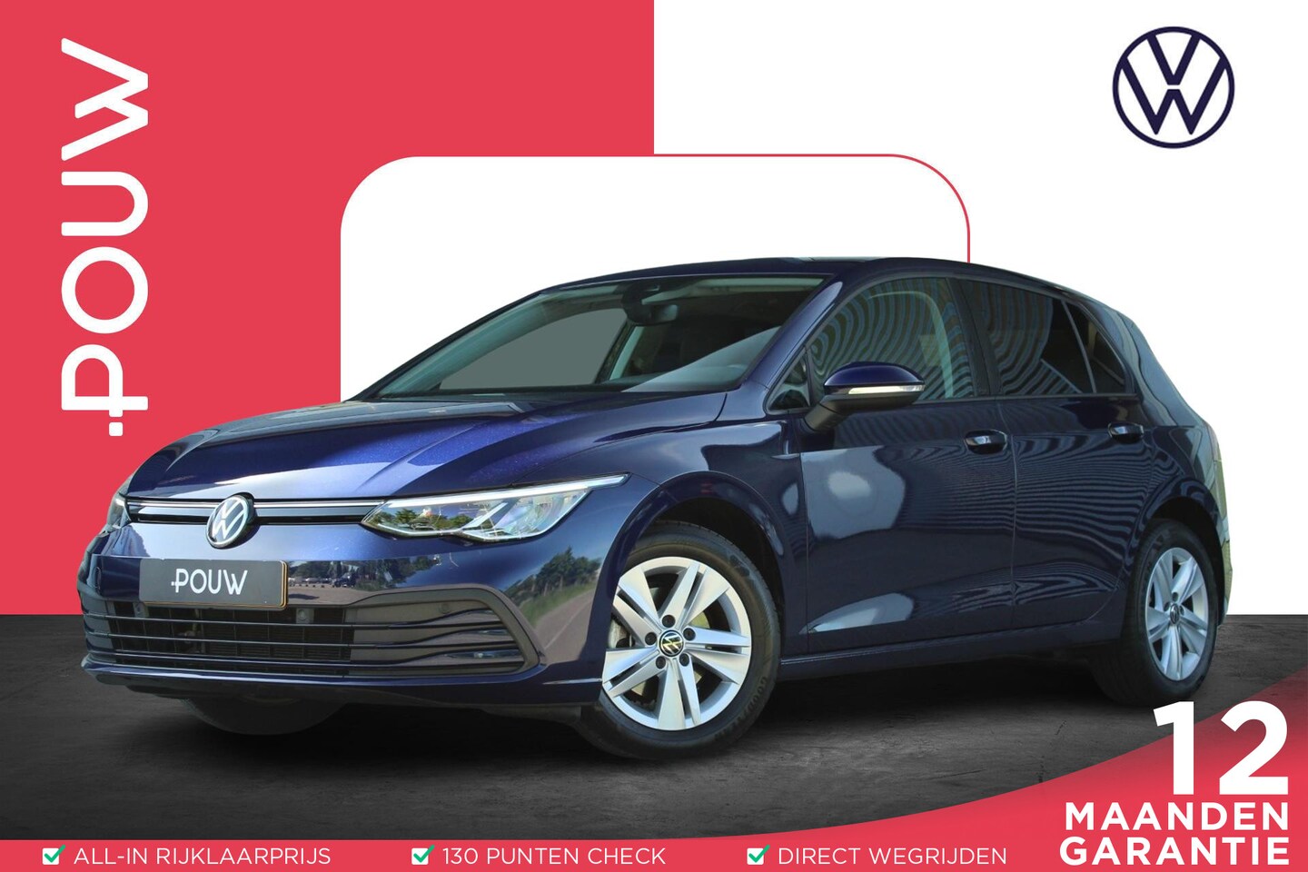 Volkswagen Golf - 1.0 TSI 110pk Life | Trekhaak | Navigatie | Donker Glas Achter | Apple Carplay & Android A - AutoWereld.nl