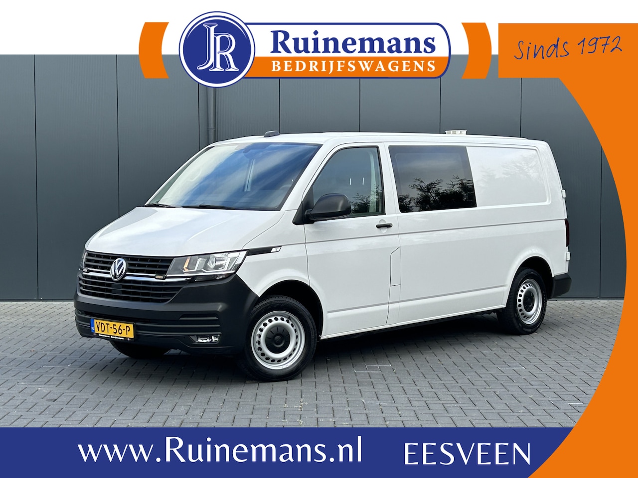 Volkswagen Transporter - 2.0 TDI 150 PK AUTOMAAT 6.1 / L2H1 / DUBBEL CABINE / AIRCO / CRUISE / NAVI / TREKHAAK - AutoWereld.nl