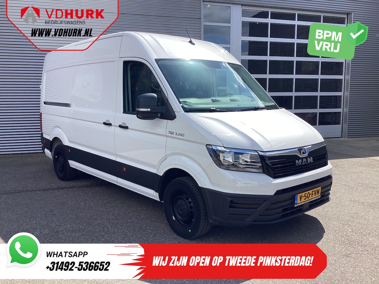 MAN TGE - 35 2.0 140 pk Aut. L3H3 BPM VRIJ! Gev.Stoel/ Werklampen/ Carplay /Camera/ Cruise/ Trekhaak - AutoWereld.nl