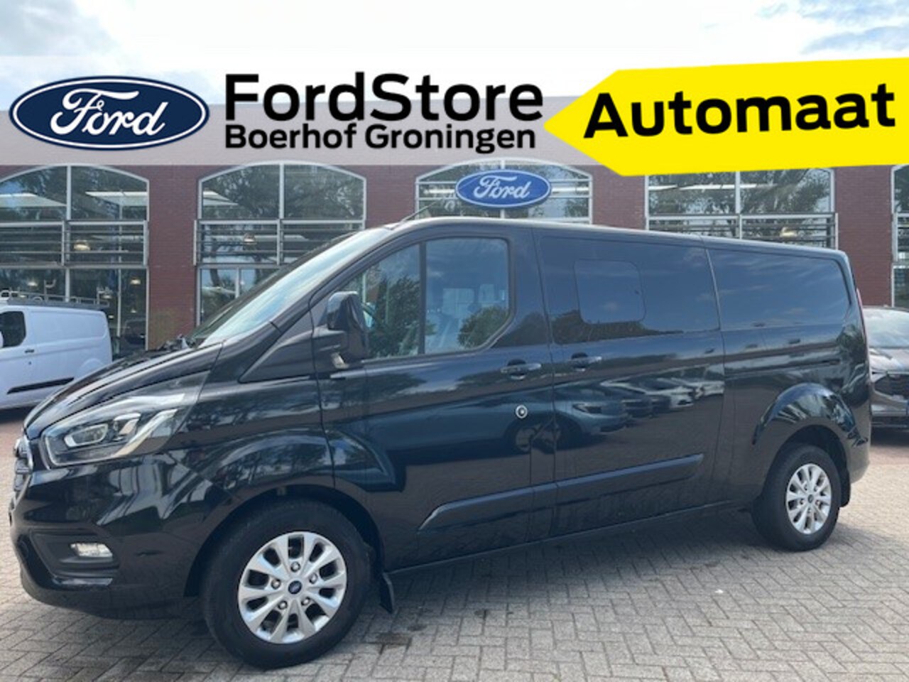Ford Transit Custom - 300 2.0 TDCI L2H1 Limited DC 170PK AUTOMAAT DUBBEL CABINE I LEDER I CRUISE I NAVI I LMV I - AutoWereld.nl